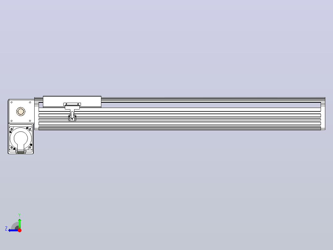 皮带直线轴半封闭可选导轨TPA-HNB-202D-140-L650-LP-C-P75-N3右视图