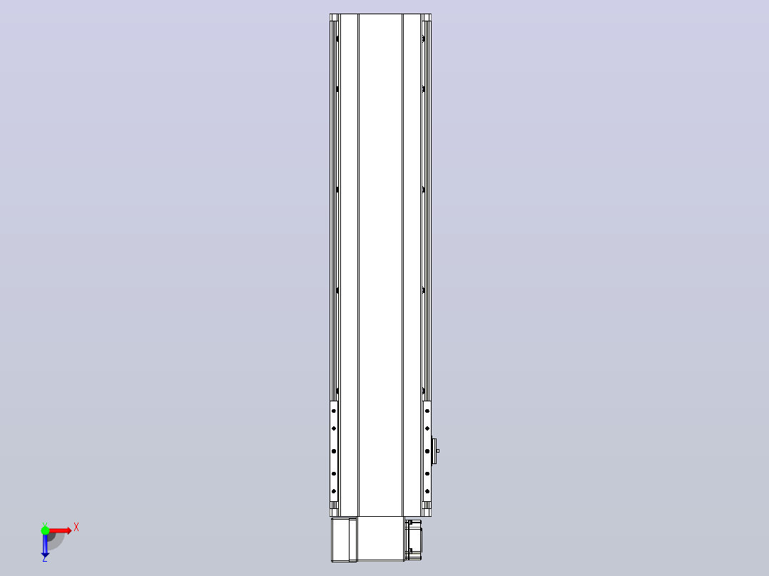 皮带直线轴半封闭可选导轨TPA-HNB-202D-140-L650-LP-C-P75-N3俯视图