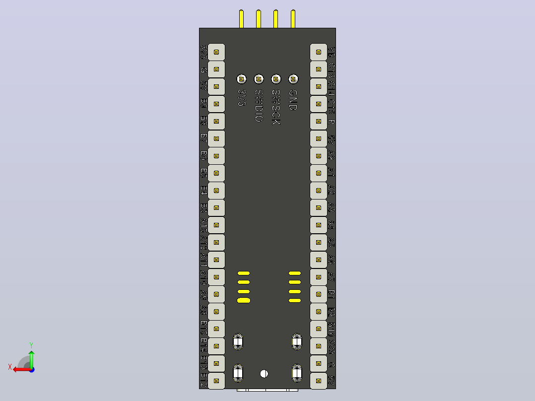 模量STM32F411CEU6带有文本大量的文字，没有文字小音量后视图