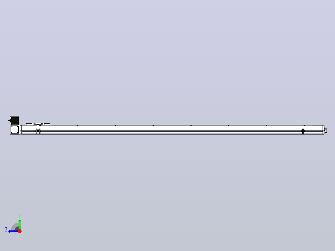 SCM14-2100-LU滚珠花健、支撑座、滚珠丝杠、交叉导轨、直线模组右视图