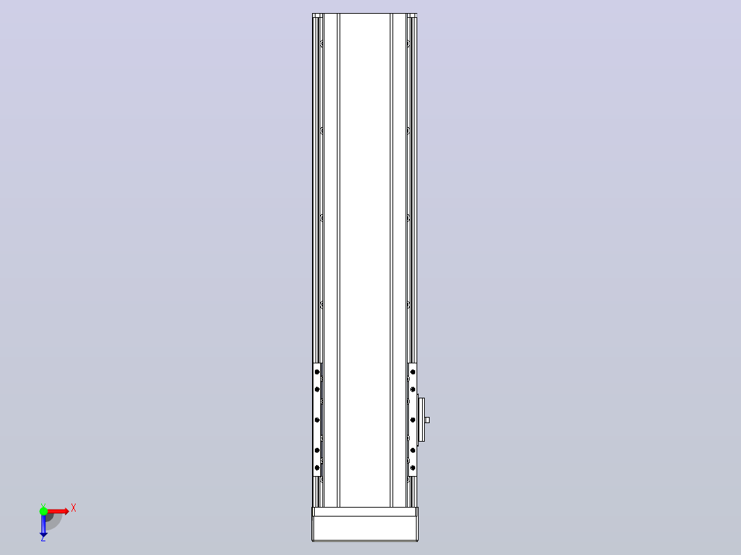日规模组半封闭丝杆TPA-HNR-120D-1610C-L350-MP-C-P40-N3俯视图