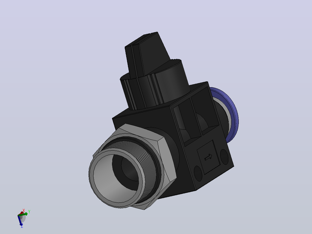 HVSF-G 由螺纹端流向插管端型-G螺纹_HVSF G03-08(B)前视图