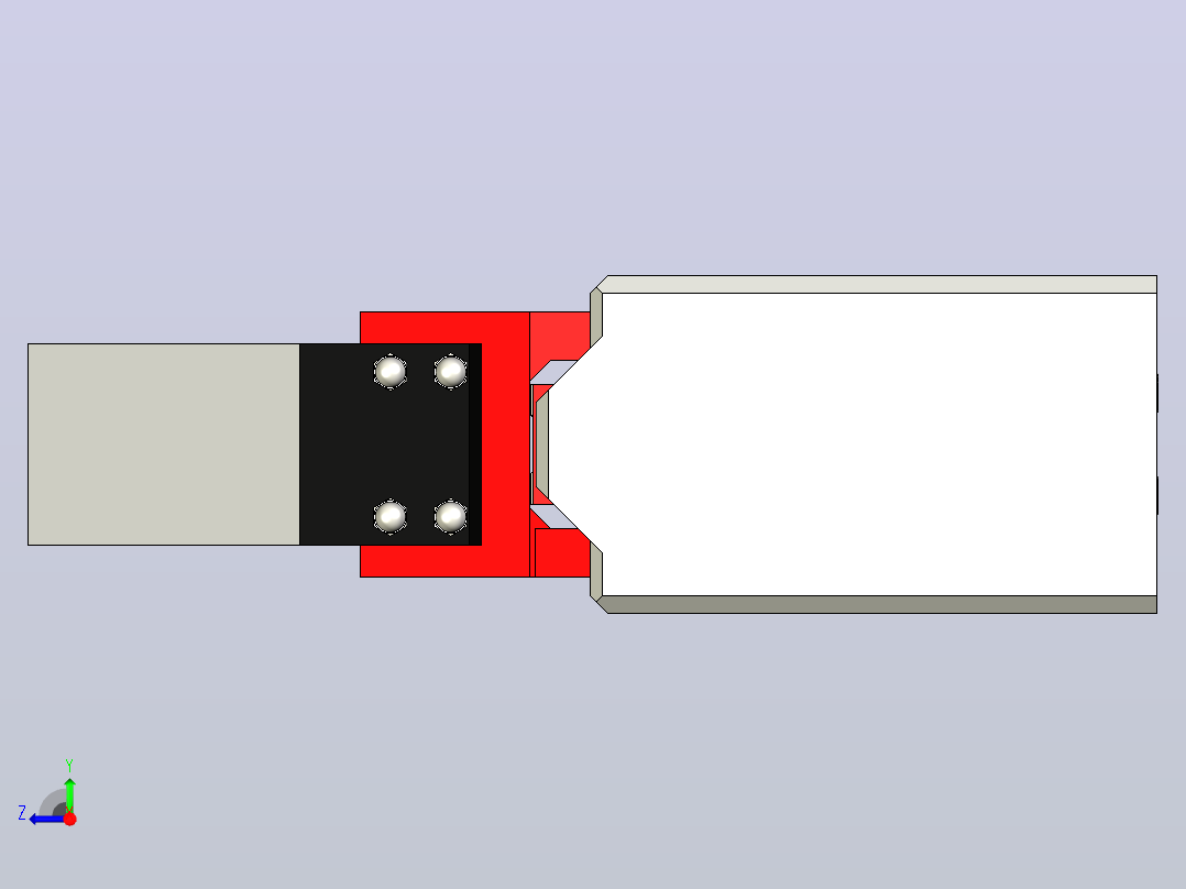 坚固的平行手指机器人夹持器，带62Kg伺服。右视图