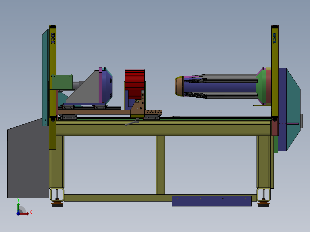 自动化切削夹具前视图