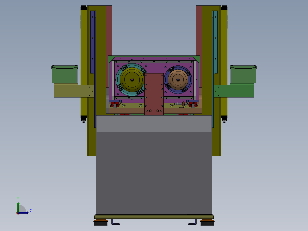 自动化切削夹具左视图