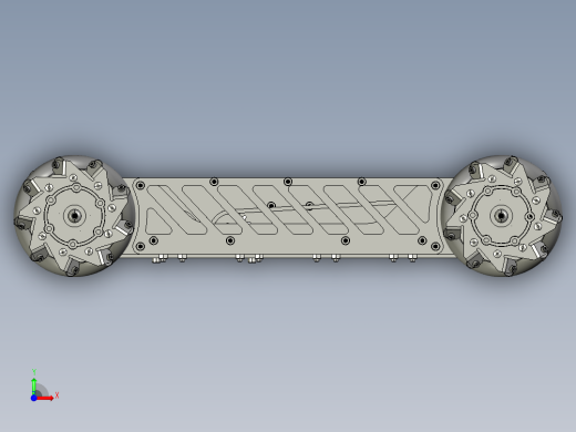 Mecanum四驱麦克纳姆轮车底盘3D图纸 STP格式前视缩略图