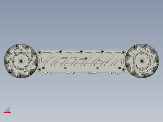 Mecanum四驱麦克纳姆轮车底盘3D图纸 STP格式后视缩略图