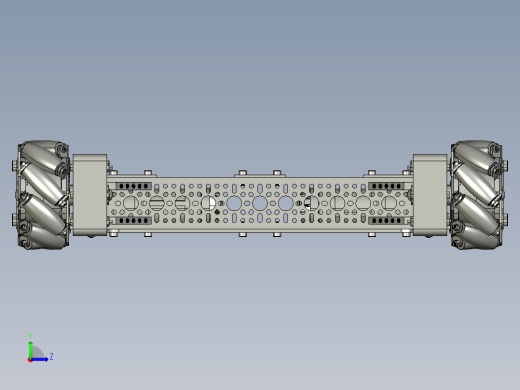 Mecanum四驱麦克纳姆轮车底盘3D图纸 STP格式左视缩略图