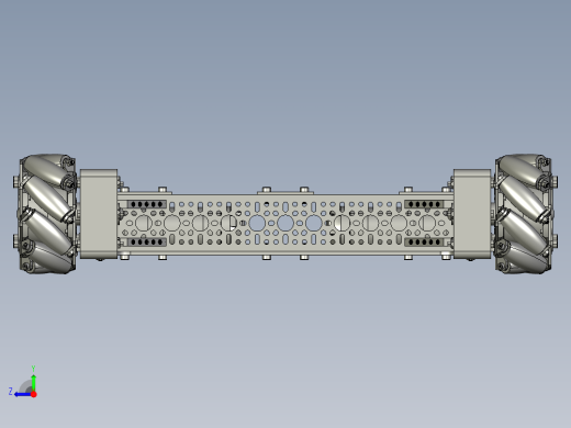 Mecanum四驱麦克纳姆轮车底盘3D图纸 STP格式右视缩略图
