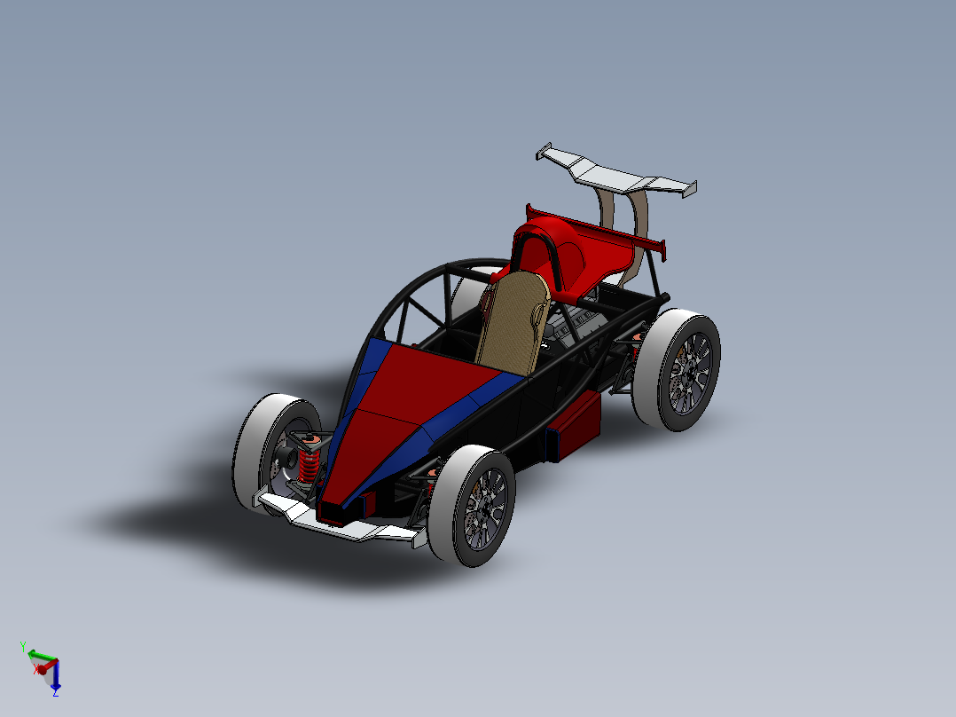 Atom原子跑车三维建模图纸 solidworks设计 附STEP