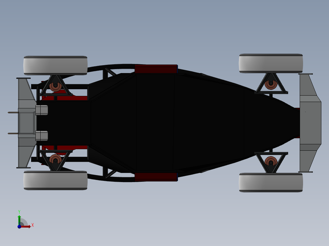 Atom原子跑车三维建模图纸 solidworks设计 附STEP前视图