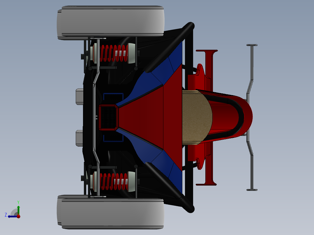 Atom原子跑车三维建模图纸 solidworks设计 附STEP右视图