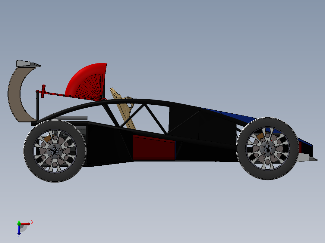 Atom原子跑车三维建模图纸 solidworks设计 附STEP俯视图