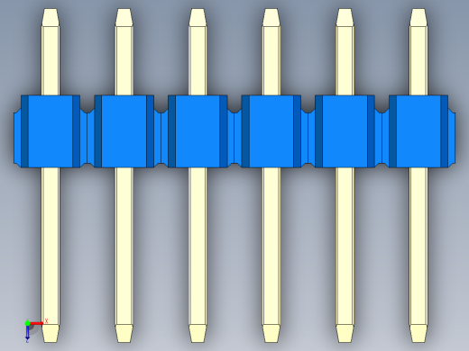 彩色公头100mil（2.54mm）系列-DS1021_blue_2x06p_100mil_Type1_rev1.0俯视缩略图
