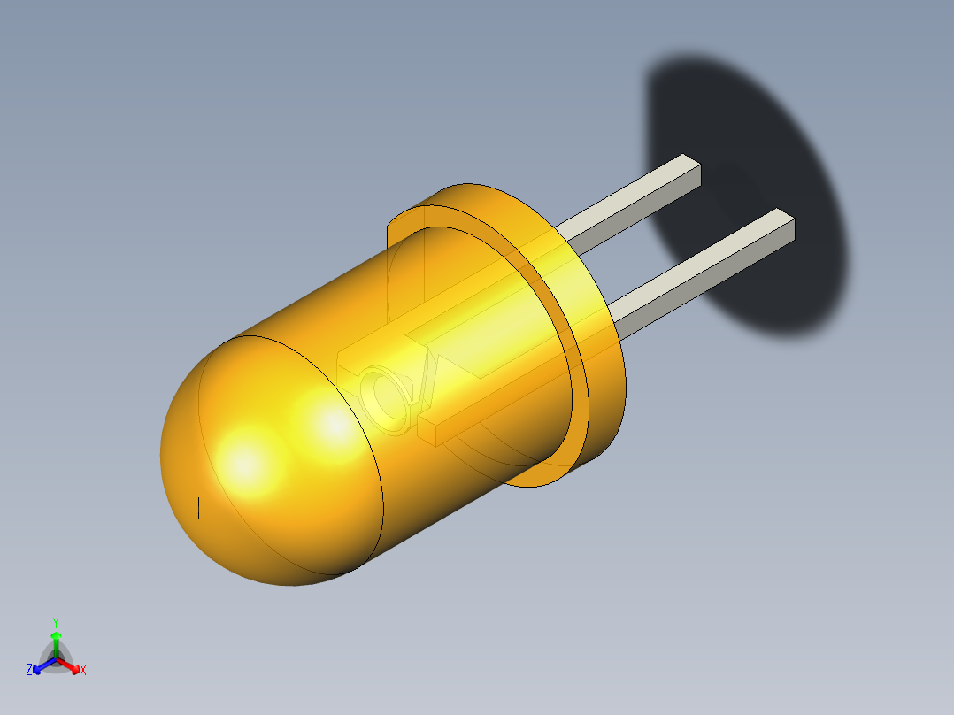LED_Round_Amber_D5.0mm正等轴测图