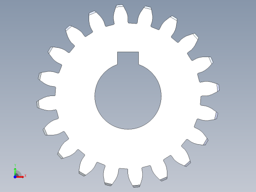 正齿轮压力角20 -64dp-20pa-20t spur gear前视缩略图