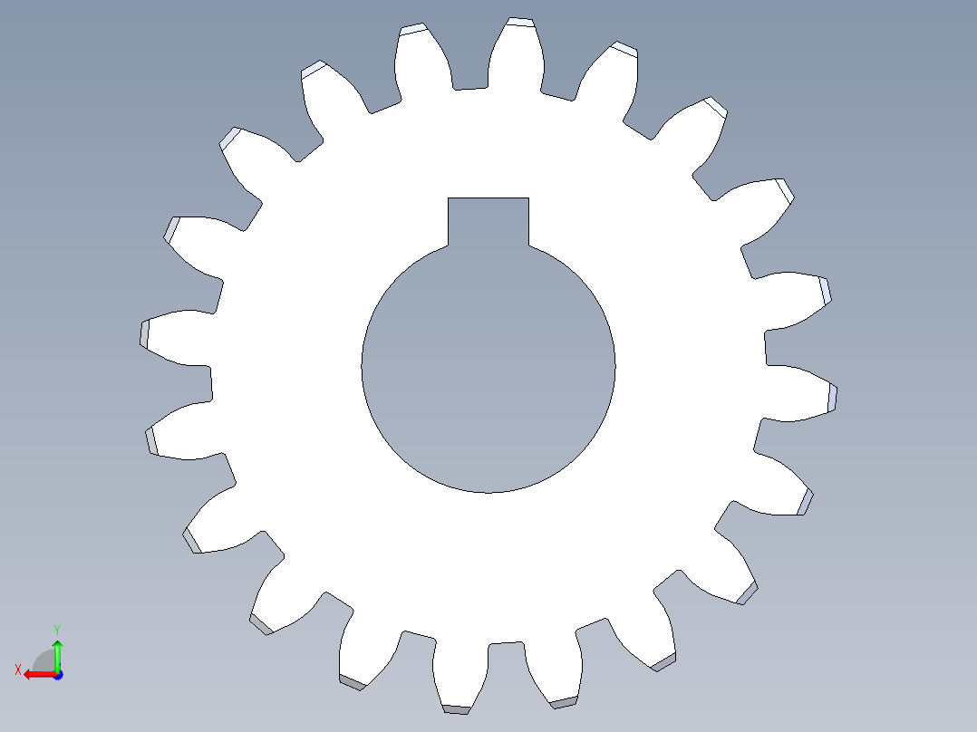 正齿轮压力角20 -64dp-20pa-20t spur gear后视图