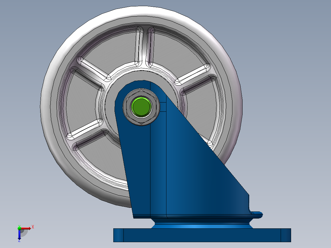 工业脚轮俯视图