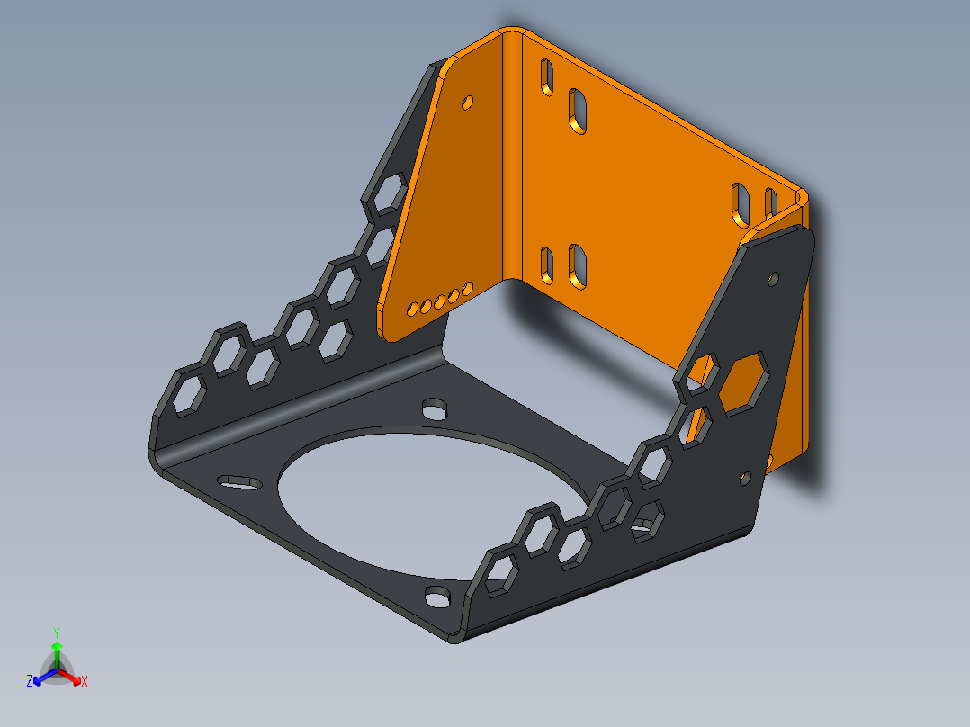 风扇安装架正等轴测图