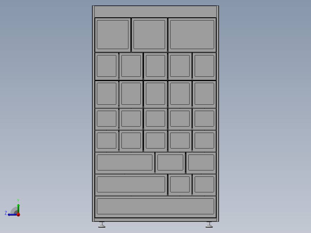 格子柜30门右视图