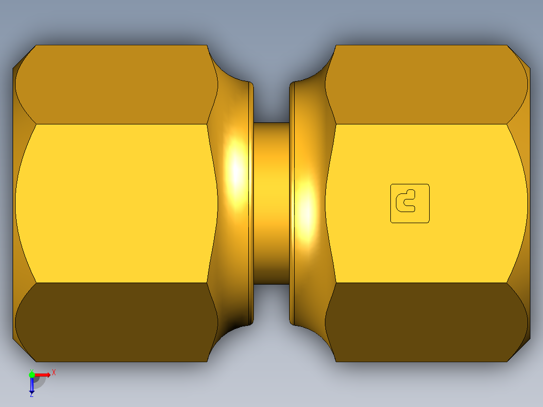 扩口式工业通用硬管接头Swivel Nut Valve Connector 14FSV-10俯视图
