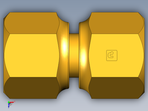 扩口式工业通用硬管接头Swivel Nut Valve Connector 14FSV-10俯视缩略图