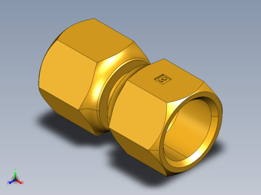 扩口式工业通用硬管接头Swivel Nut Valve Connector 14FSV-10正等轴测缩略图