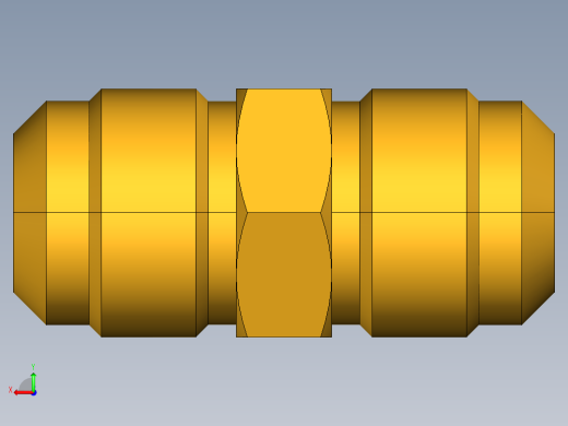 扩口式工业通用硬管接头Union 42F-14后视缩略图