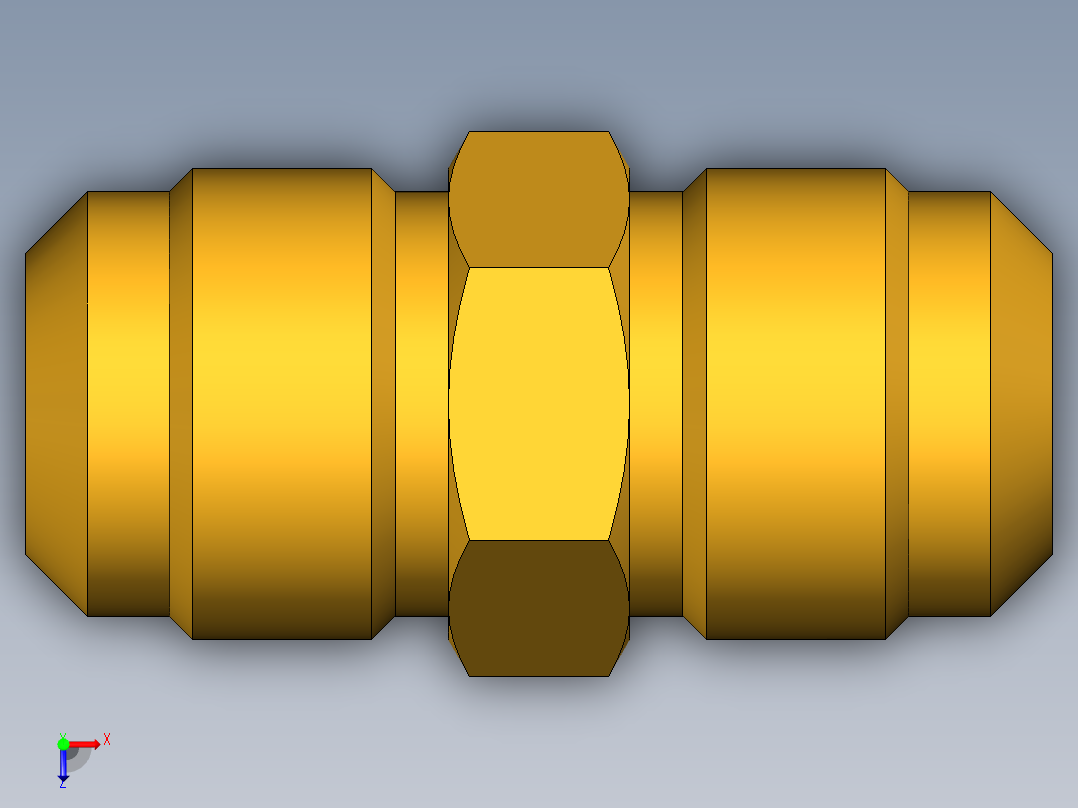 扩口式工业通用硬管接头Union 42F-14俯视图