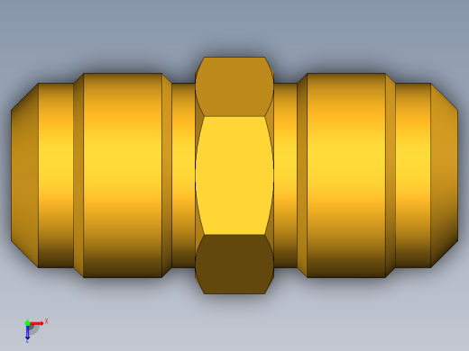 扩口式工业通用硬管接头Union 42F-14俯视缩略图