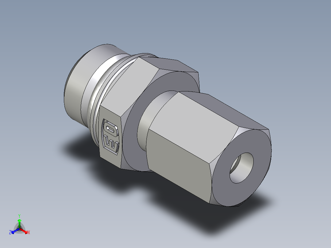 卡套式工业通用硬管接头EO_Male_Stud_connector_GEO04ZLLM10X1CF主视图