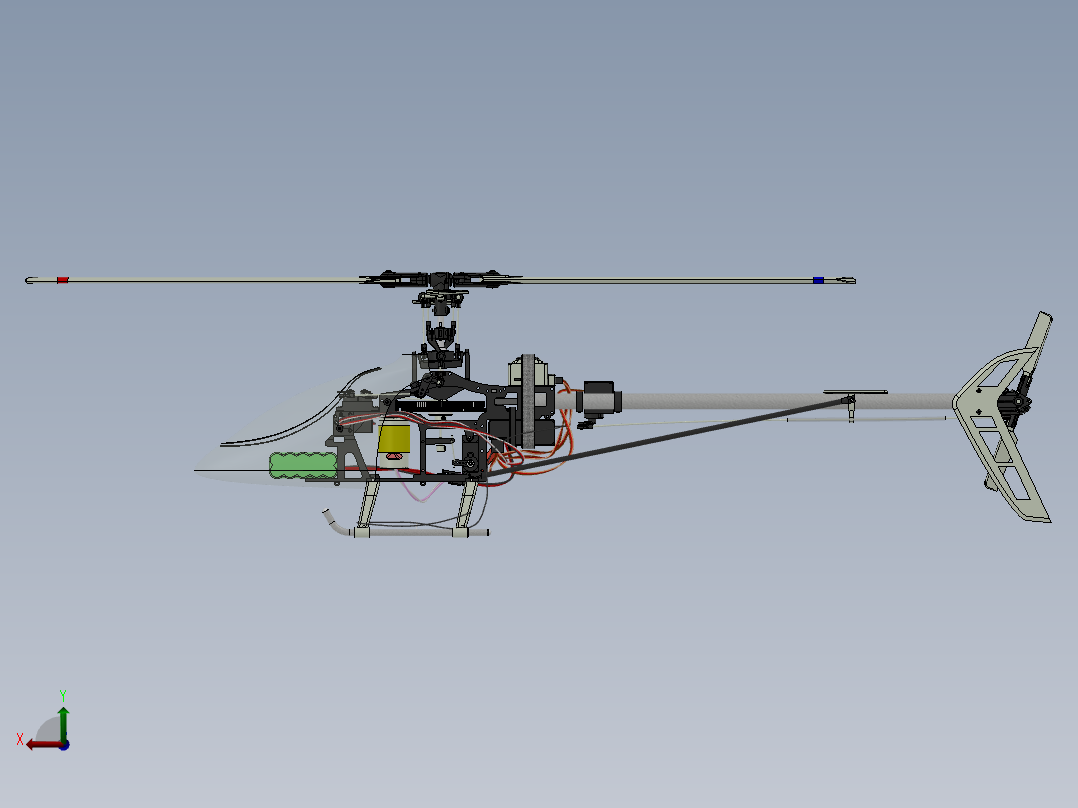 helico玩具直升机模型后视图