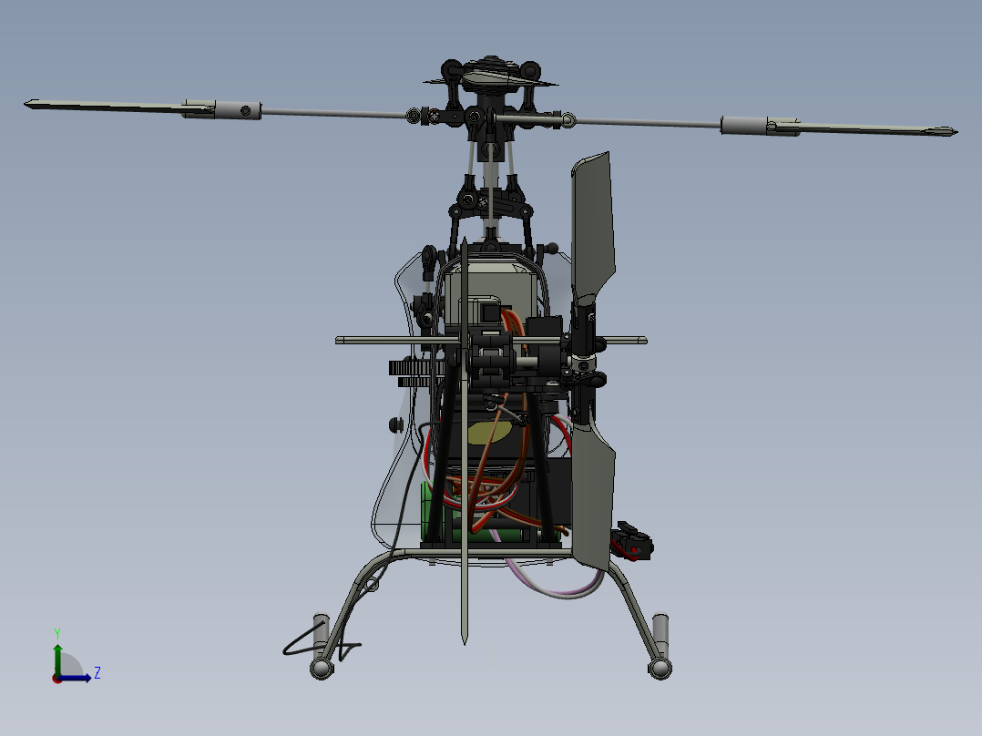 helico玩具直升机模型左视图