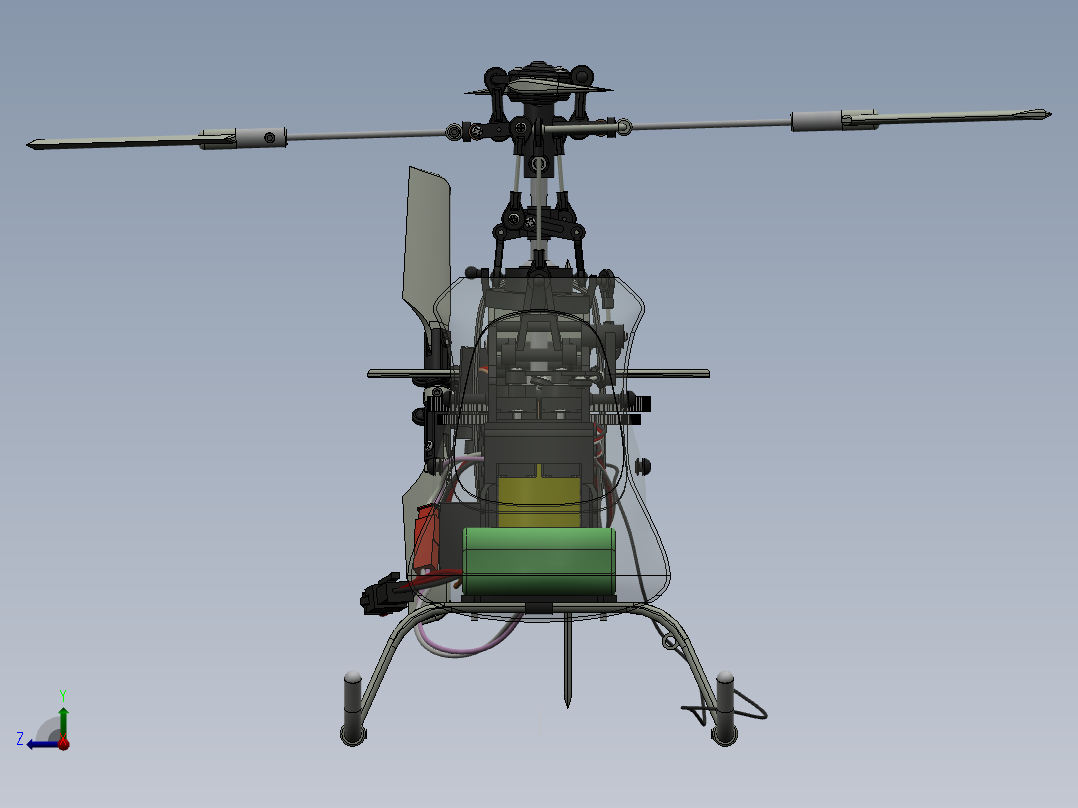 helico玩具直升机模型右视图