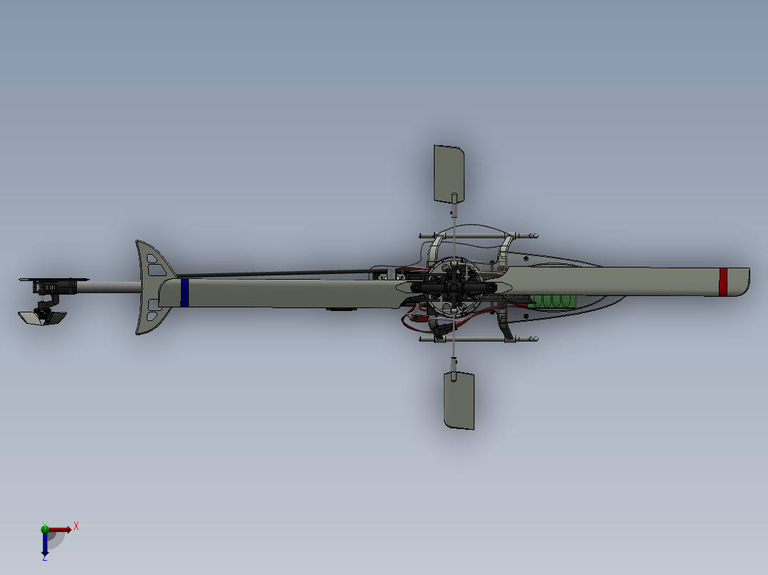 helico玩具直升机模型俯视图