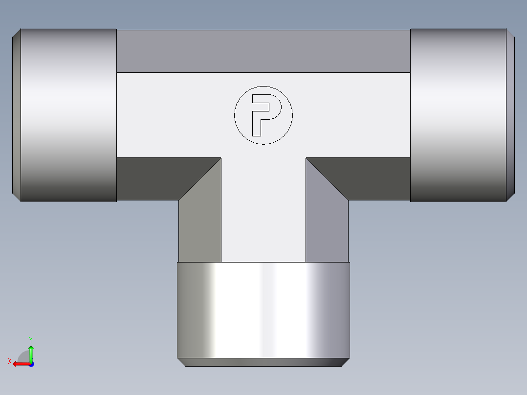 卡套式工业通用硬管接头EO_Union_tee_T12SCFX后视图