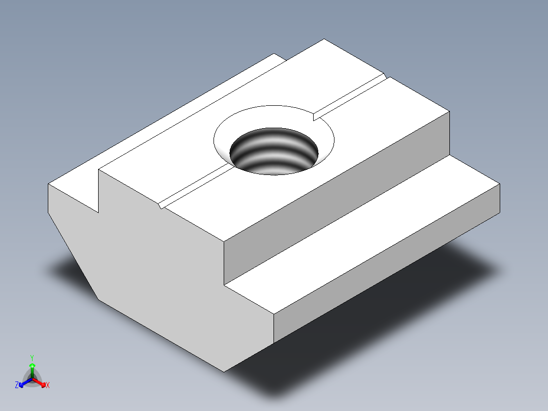 t型槽螺母正等轴测图