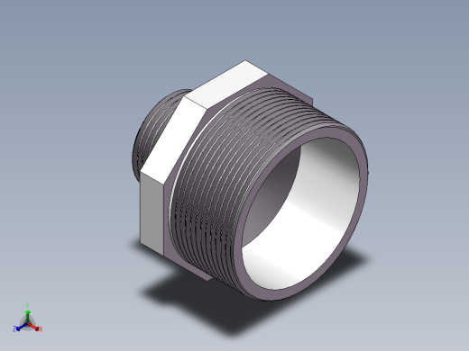 对丝-六角异径 DN50-DN25正等轴测缩略图