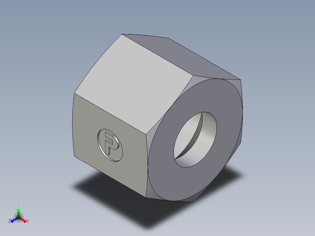 卡套式工业通用硬管接头EO_Nut_EO_24__Cone_end_M10SCFX正等轴测图