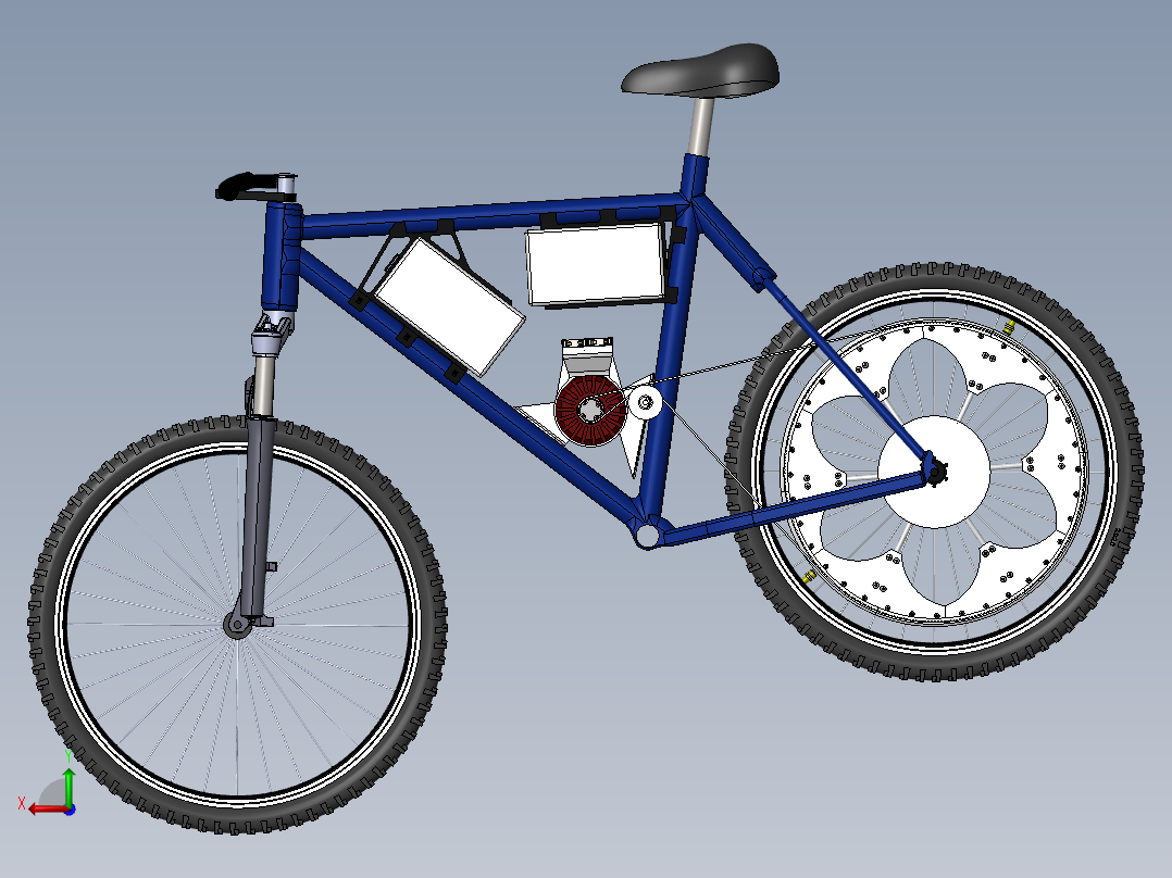 3D打印电动自行车--sw stp后视图