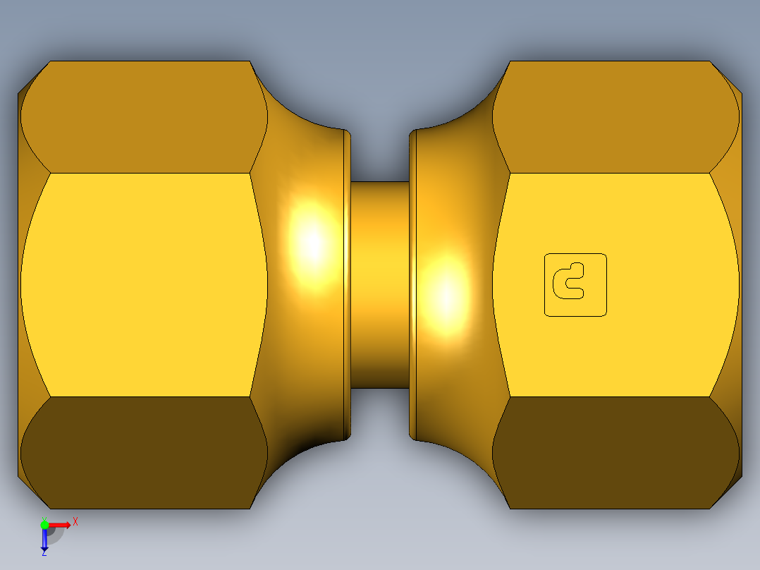 扩口式工业通用硬管接头Swivel Nut Valve Connector 14FSV-8俯视图