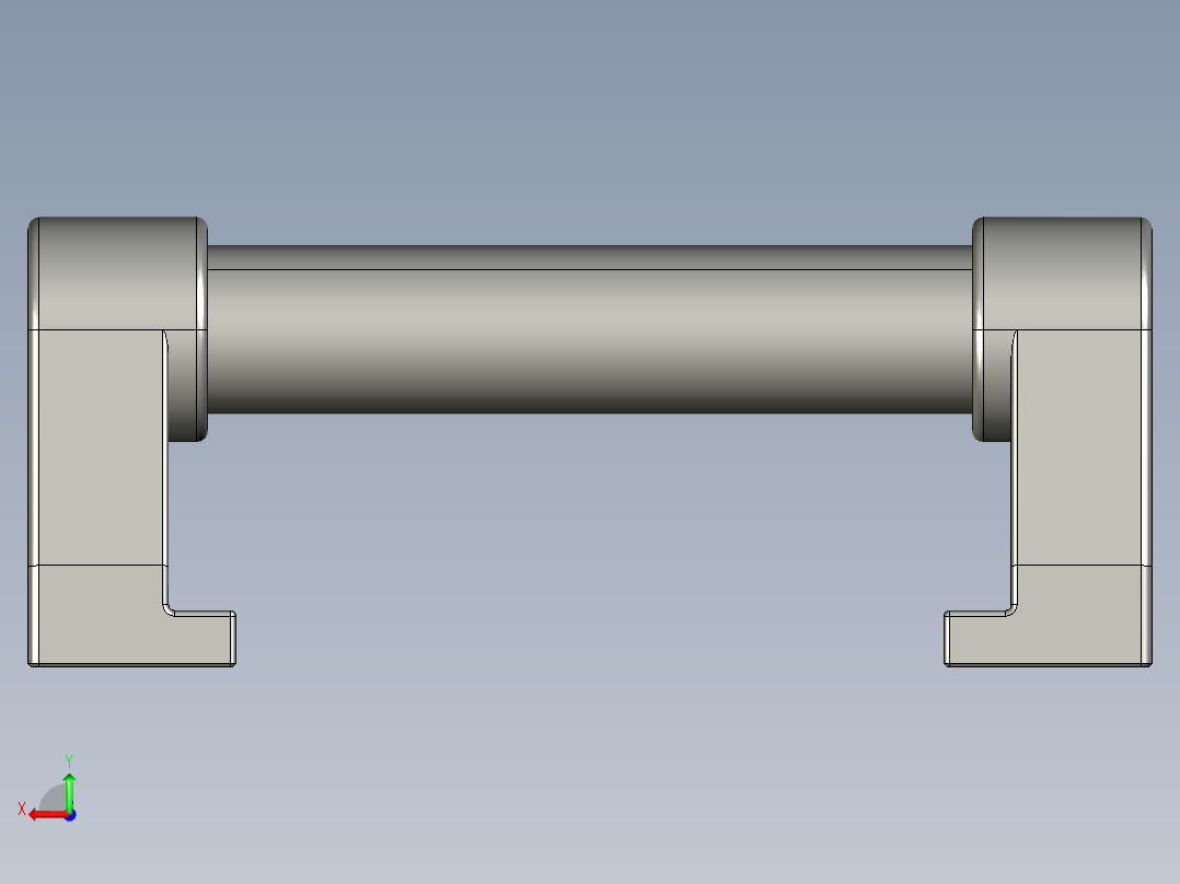 取手(鋁合金)(A)RR-3D多系列多零件图纸模型后视图