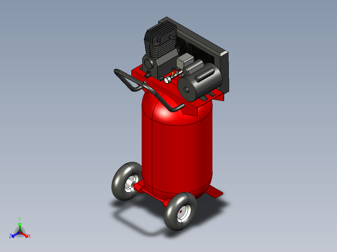 30加仑立式空气压缩机--sw stp正等轴测图