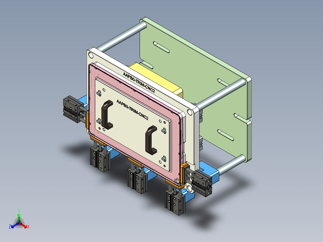 AAPB0-TRIM-笔记本CNC工装夹具三维模型CNC2-0302主视图