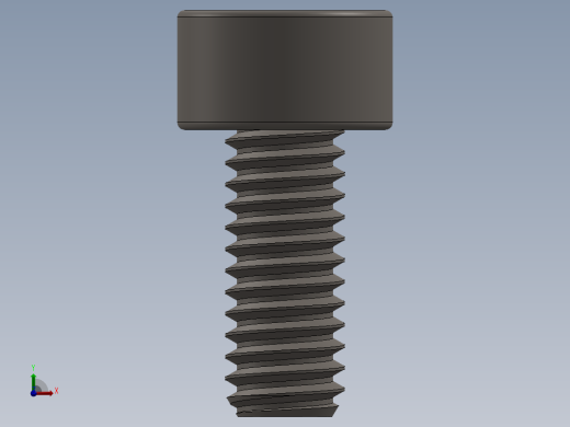 Screw_DIN_912_M2.5x6F_A2.SLDPRT公制内六角螺钉前视缩略图