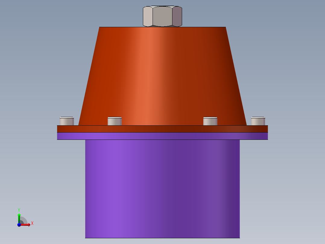 带倾斜间隙的磁流变悬置结构设计前视图