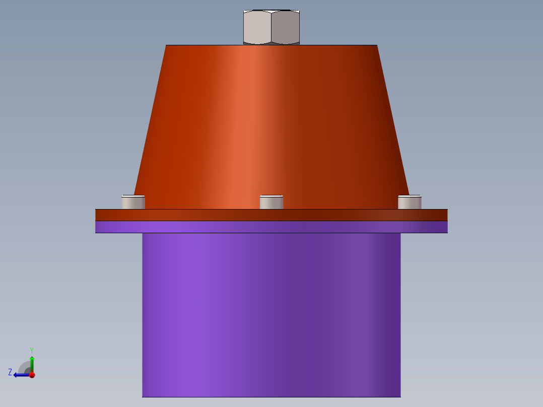 带倾斜间隙的磁流变悬置结构设计右视图