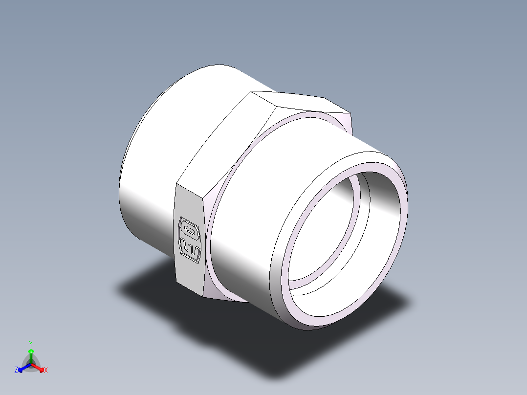 直通接头-G、1C-30正等轴测图