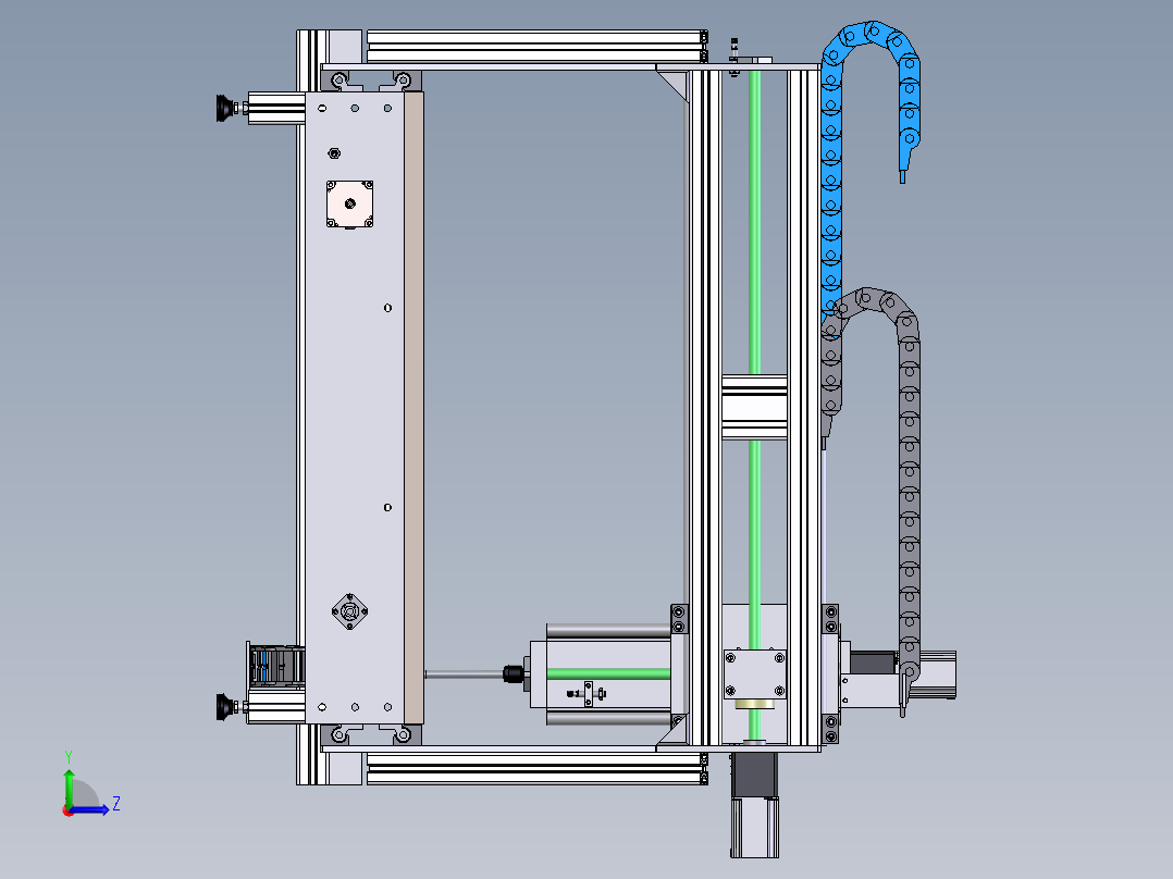 三轴木工雕刻机左视图