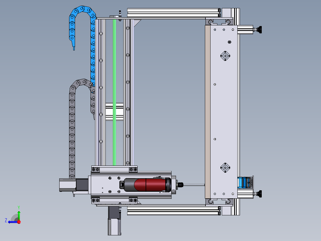三轴木工雕刻机右视图